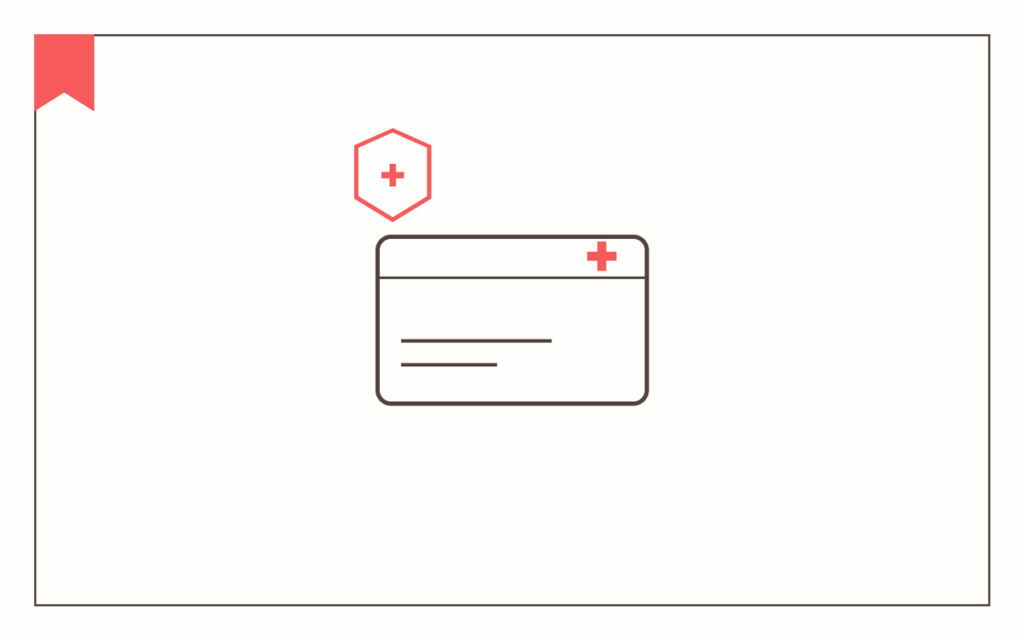 Card de asigurare medicala cu scut de protectie, ilustratie