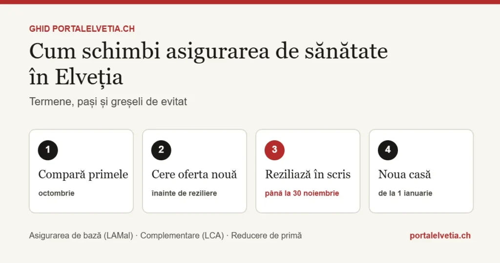 Cum schimbi asigurarea de sănătate în Elveția: pașii și termenul de 30 noiembrie
